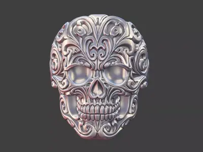Imperial Scrollwork Skull Rin 3D print model