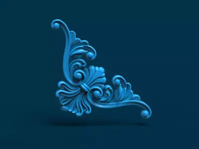 Wood carving decoration Low-poly 3D model