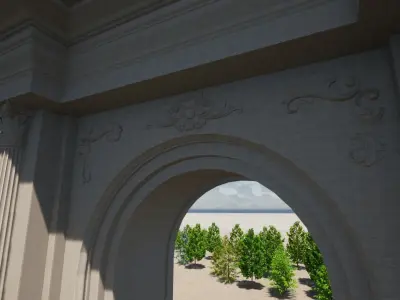 Roman Gate  Low-poly 3D model