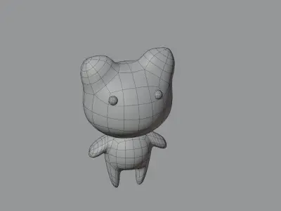 Crystal baby bear figure with spin animation 3D model