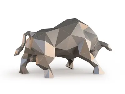 Low Poly Bull polygonal Low-poly 3D model
