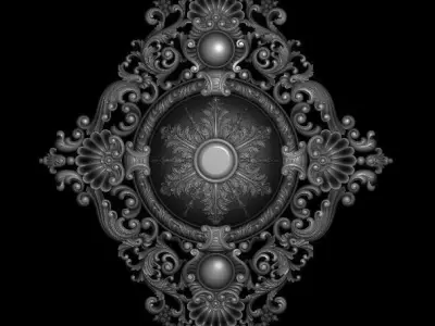 02 Round rosette 3D print model 3D print model