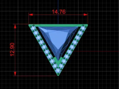 Pendant in shape of triangle with a tri Free 3D print model