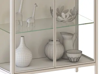 RUDSTA glass door cabinet 3D model
