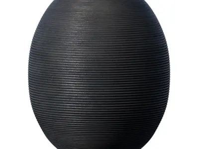 Decorative Fluted ceramic floor high vase modern home decoration 3D model