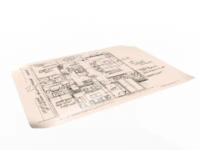 House Blueprints 03 Low-poly 3D model