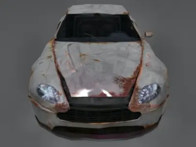 Wrecked Aston Martin DB7 Low-poly 3D model
