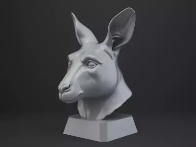 Kangaroo Bust - Animal Figurine 3D print model
