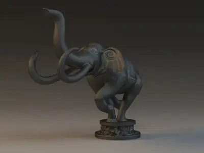 sculpture statue animal statue elephant statue 3D model