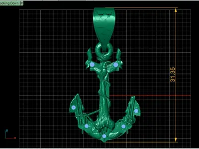 ANCHOR WITH ROPE PENDANT 3D PRINTABLE MODEL  3D print model