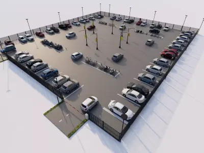 Parking-Parking Lot 3D model 14
