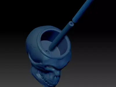 Skull Toilet Paper Holder - STL 3D Print Model High-Polygon 3D print model