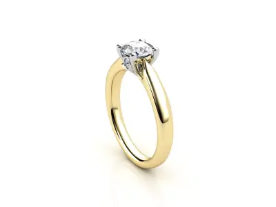 cr-08 solitaire diamond engagement ring gold 3D print model