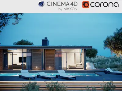 Corona - C4D Scene files - House Karoo Exterior 3D model