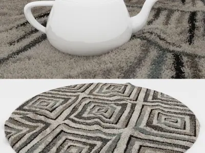 Round Rug Set 306 3D model