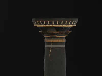 Egyptian Ancient Column  Low-poly 3D model