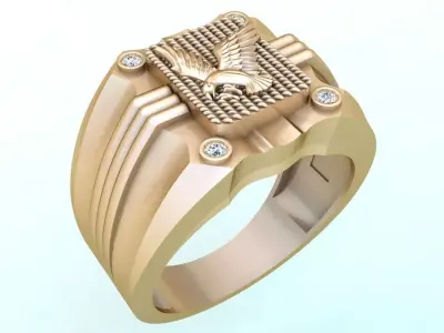 Eagle ring  - Mens rings - N575 3D print model