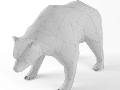 Low Poly Bear Wolf Boar Wild Mammal Animal Set Pack Lowpoly Low-poly 3D model
