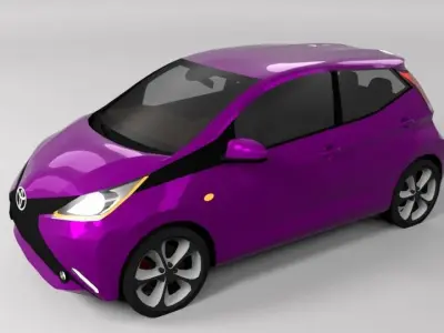 TOYOTA AYGO 2015 LOWPOLY Low-poly 3D model