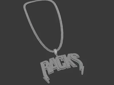 Racks Gold Chain Pendant 3D Model 3D print model