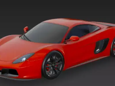 Red Ferrari Inspired Sports Car 3D Model 3D model