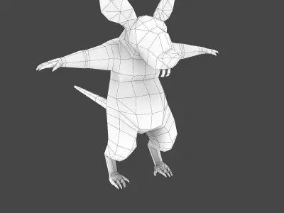 3d Rat Low-poly 3D model
