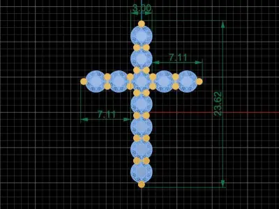 Luxury Diamonds Cross   3D print model