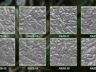 50 Alien and zombie skin Alpha and Brush 3D model