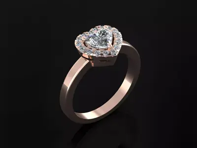 Heart Ring 3D print model 8