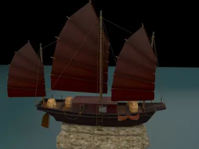 chinese junk ship 3D model