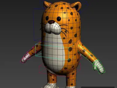 Rigged Leopard Character 3D model