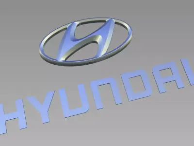 Hyundai emblem logo 3D model 3D model