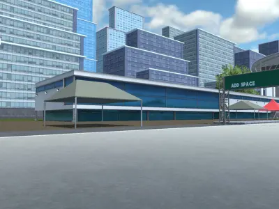 Race Track dragrace Actions 3D model