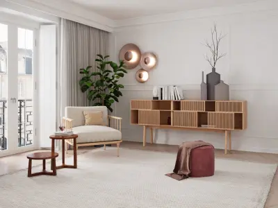 Eclectic Apartment Interior Scene for Cinema 4D and Vray 6 ACES 3D model
