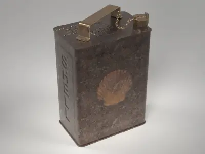 Vintage Shell Petrol Gas Fuel Can Low-poly 3D model