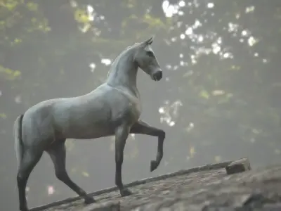 Horse Rigged Animated and Textured Low-poly 3D model