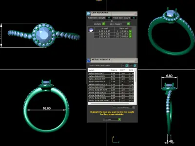 Women diamond engagement ring 3d render 3D print model