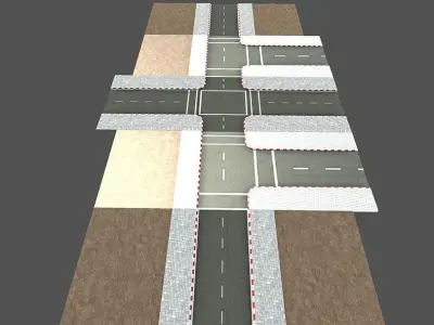 Simple Road Model Low-poly 3D model