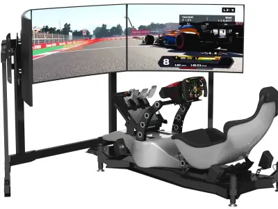 Formula 1 Racing Game Simulator Seat Triple Display 3D model