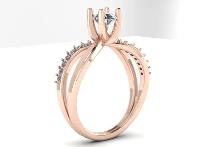 Jewelry Diamond Ring 3D Print Model 3D print model 25