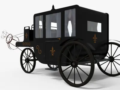 Carriage - Dracula   Low-poly 3D model