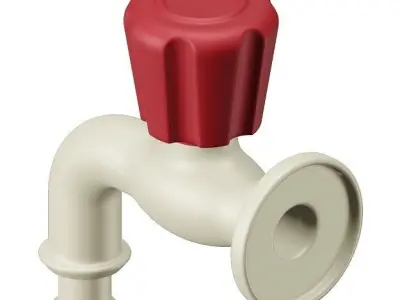 PVC Washing Machine Tap 3D model