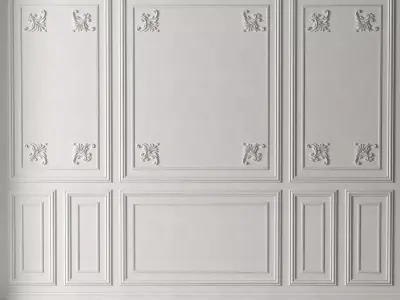 Classic 3D Wall Panel with Ornament Design for Interior Decor 4 3D model