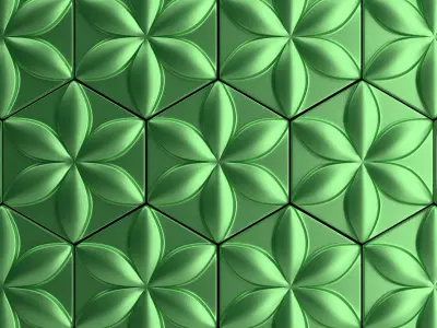 Panel3d Flower circle pattern 3D model