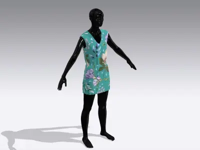 Woman Cloth Dress Low-poly 3D model