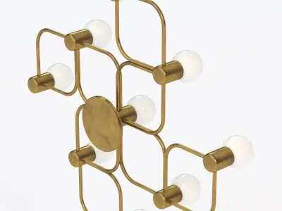 Italian Leola Flush Mount Chandelier 3D model