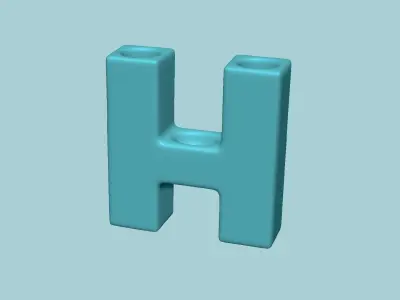 Vase H - Alphabet Vases Collection Letters - STL Printable 3D print model