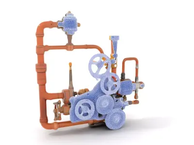 Vintage Industrial Gear model pack Low-poly 3D model