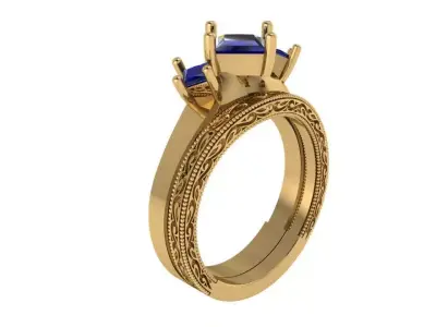 Princess Cut Ring 4012 3D print model