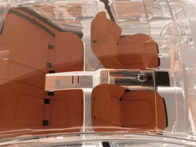 Transparent Car Model for Interior Display Low-poly 3D model